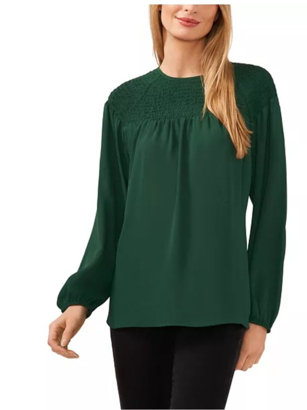 CeCe smoked yoke high lo blouse - XL